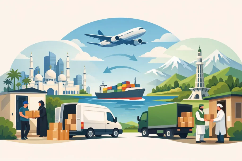 Reliable Door to Door Cargo Abu Dhabi to Pakistan